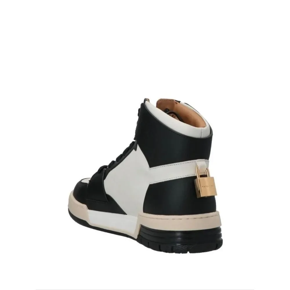 Buscemi High-Top Lace-Up Sneakers Black White Size 8